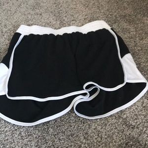 Black and white shorts